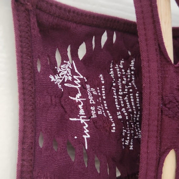 Intimately Free People Bralette Xs/s Burgundy - Picture 4 of 5